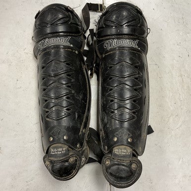 Used Diamond DLG-155 D 15.5 Catchers Leg Guards Black Adult 11855-S000194300