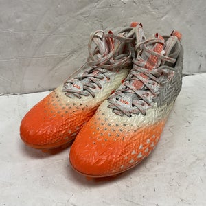 Used Under Armour Adult FB Cleats Orange And White Senior 12.5 11855-S000194279