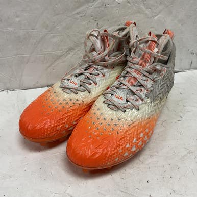 Used Under Armour Adult FB Cleats Orange And White Senior 12.5 11855-S000194279