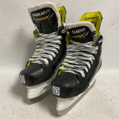 Used Bauer SUPREME M4 Intermediate Hockey Skate White/Black/Yellow Intermediate 4.0 11855-S000194411