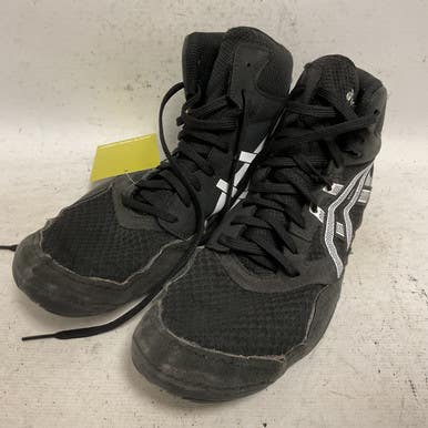 Used Asics 1081A058 Wrestling Shoes Black Senior 9.5 11855-S000194402
