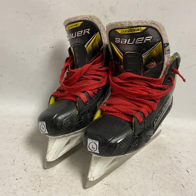 Used Bauer SUPREME 3S PRO Senior Goalie Skate White/Black/Yellow Senior 6 11855-S000194371