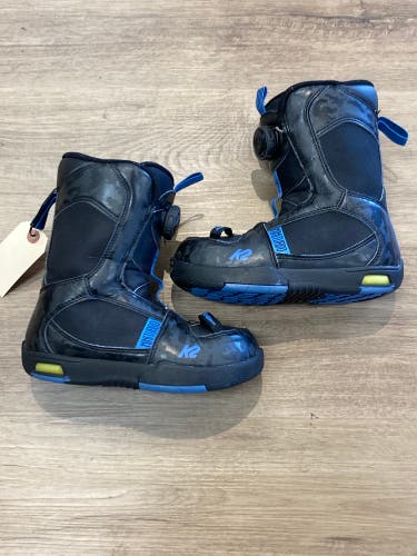 Kid's Size 1 K2 Mini Turbo Snowboard Boots (Used)