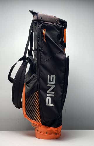 Ping 4 Series Stand Bag Black/Orange 4-Way Divide Dual Strap Golf Bag