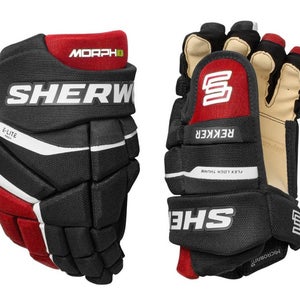NEW Sherwood Rekker MORPH 1 Hockey Player Gloves (Black/Red) - Choose From Three Sizes