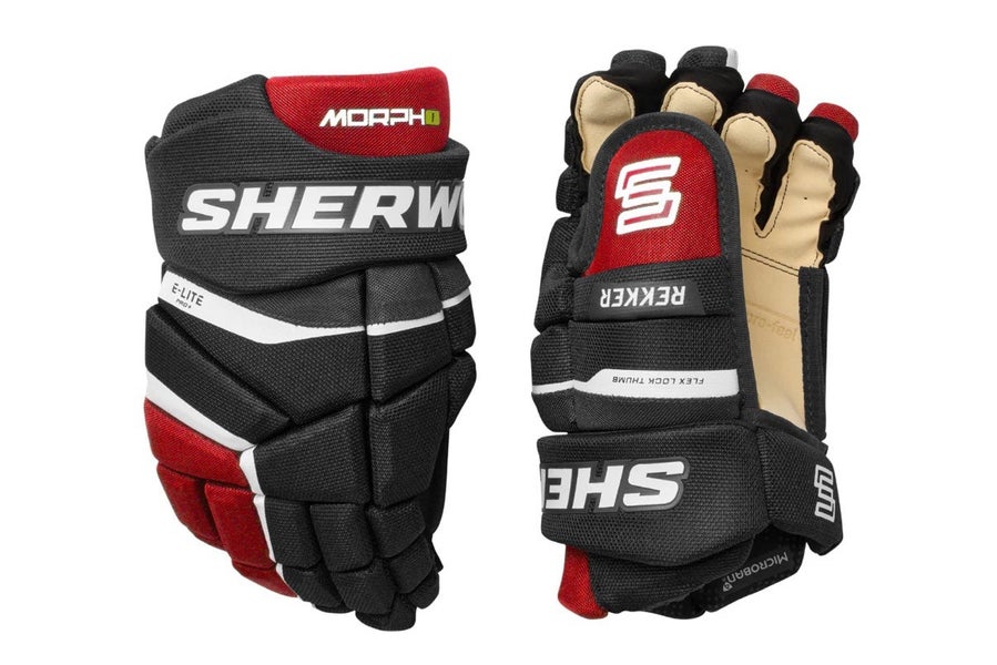 NEW Sherwood Rekker MORPH 1 Hockey Player Gloves (Black/Red) - Choose From Three Sizes