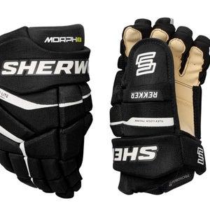 NEW Sherwood Rekker MORPH 1 Hockey Player Gloves (Black/White) - Choose From Three Sizes