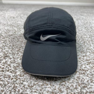 Nike Hat Cap Strap Back Mens One Size Black Running Mesh Panel Tailwind Dri FIT