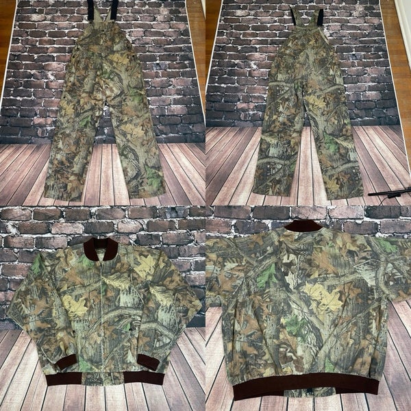 Vtg Spartan Outdoors Jacket (XL) Realtree Advantage Timber Camo + Bibs (L) SET