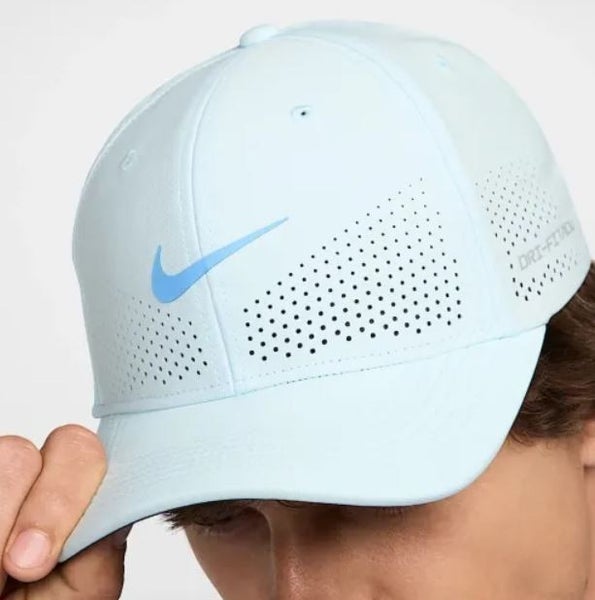 Nike Dri-FIT ADV Rise Structured SwooshFlex Hat Cap FB5633 Size M/L Glacier Blue