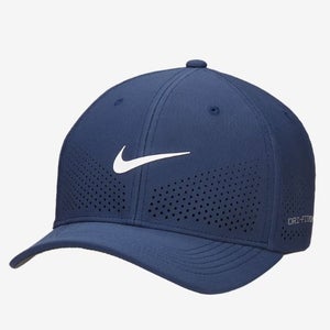Nike Dri-FIT ADV Rise Structured SwooshFlex Hat Cap FB5633 Size M/L Navy Blue