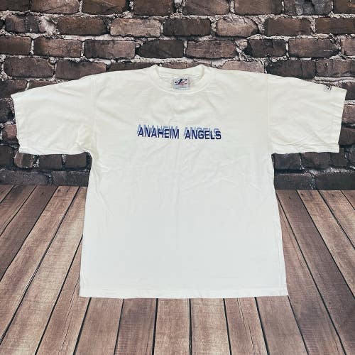 Vintage Anaheim California Angels Logo Athletic 1990s T-Shirt MLB Rare Mens L