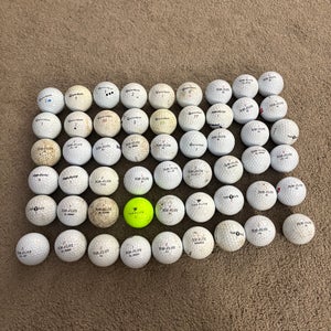 Top Flite & TaylorMade Mixed Lot Of 54 logo Golf Balls Used!