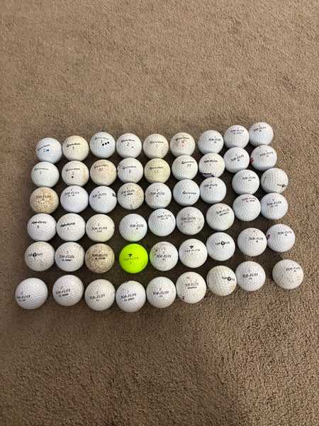 Top Flite & TaylorMade Mixed Lot Of 54 logo Golf Balls Used!