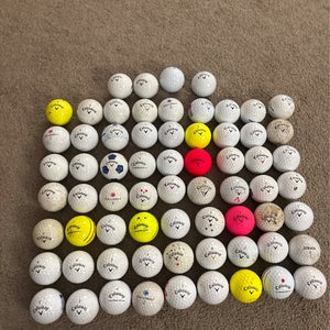 67 Callaway Mixed Tour Golf Balls Lot Titleist Callaway! White And Neon!