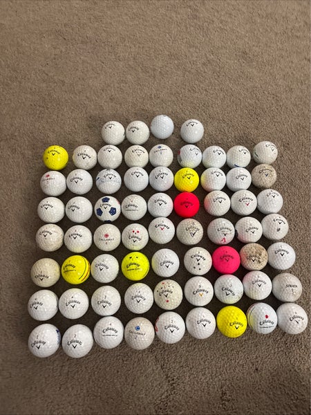 67 Callaway Mixed Tour Golf Balls Lot Titleist Callaway! White And Neon!