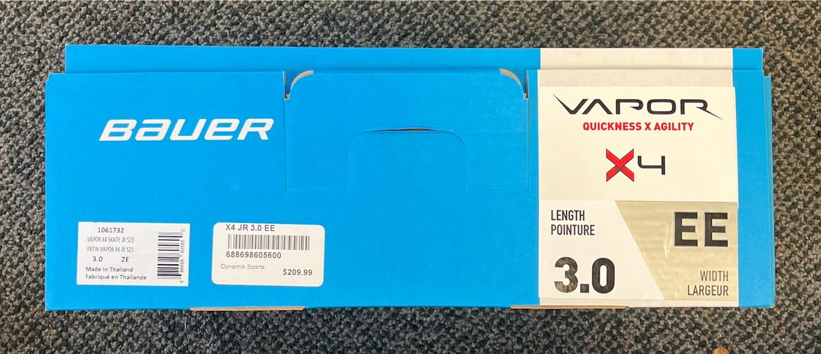 Bauer Vapor X4 Hockey Skates Size 3 EE