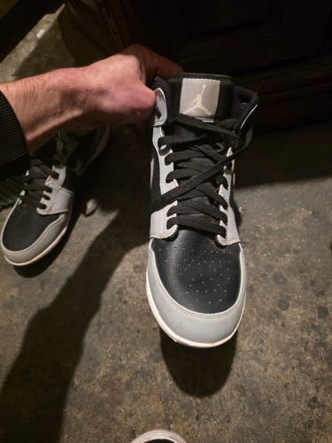 Gray Men's Size M 12.0 (W 13.0) Adult Air Jordan High Top Molded Cleats (New)