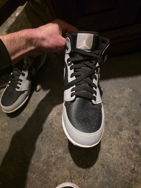 Gray Men's Size M 12.0 (W 13.0) Adult Air Jordan High Top Molded Cleats (New)