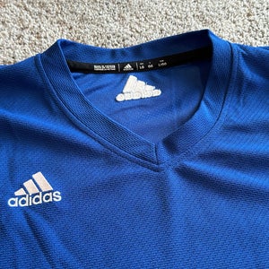 Adidas Men's Three Stripe Goalie Cut Hockey Jersey Royal Blue