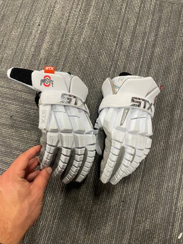 Ohio State STX Surgeon RZR2 Lacrosse Gloves - Team issued