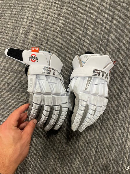 Ohio State STX Surgeon RZR2 Lacrosse Gloves - Team issued