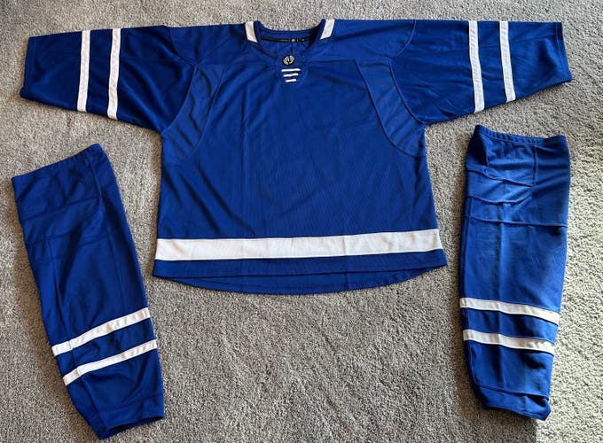 Goalie Cut Men's Ice Hockey Jersey + Socks Toronto Royal (New)