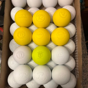 Lacrosse Balls- 36 Lightly used Assorted Balls.(Champion, Velocity, Signature, BSN, Crankshooter…)