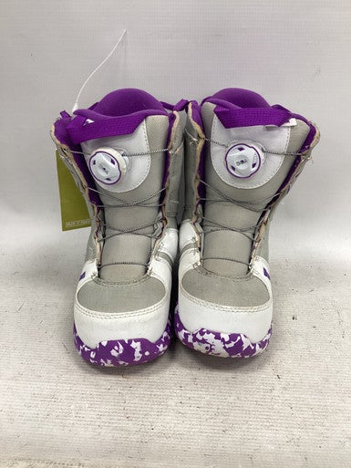 Used Burton GROM BOA Girls Snowboard Boots Grey Junior 01 11851-S000040064