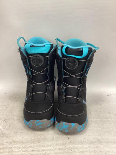Used Burton GROM BOA Boys Snowboard Boots Black Youth 12.0 11851-S000040059