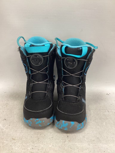 Used Burton GROM BOA Boys Snowboard Boots Black Youth 12.0 11851-S000040059