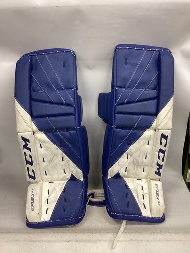 Used CCM EFLEX 5.5 Goalie Leg Pads Junior Navy Blue 26" 11851-S000040007