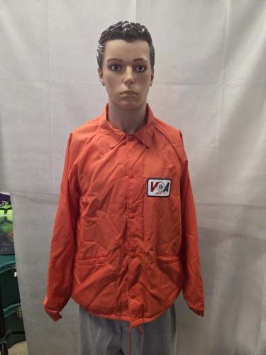 Vintage Voice Of America Safety Button Up Jacket L Cardinal