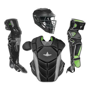 All Star MVP Pro Series Adult 16+ Baseball Catchers Gear Set - Black Grey