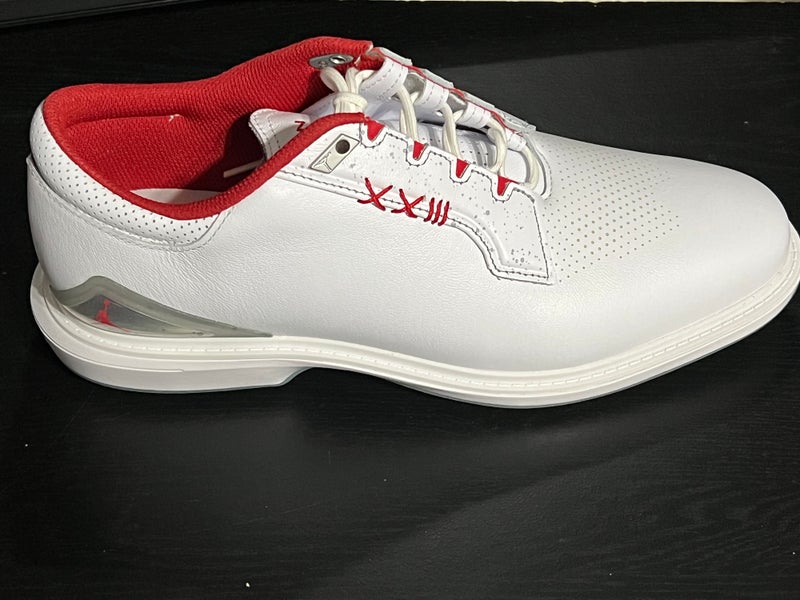 Nike Air Jordan ADG 5 Golf Shoes Men's Size 10 White / Red FQ7874-101