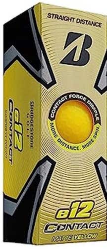 Bridgestone e12 Contact Soft Golf Balls (3pk, MATTE YELLOW, 2023) NEW