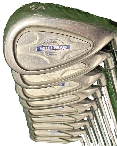 Callaway Big Bertha X-14 Steelhead Iron Set 3-PW,SW RH DG R300u Steel Very Nice