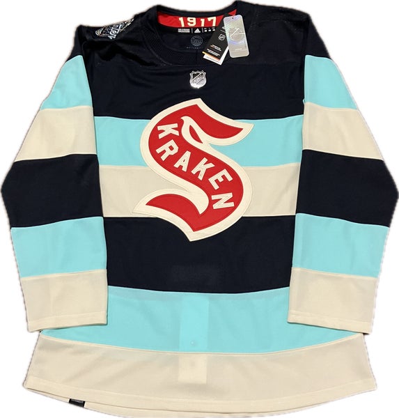 NWT Seattle Kraken 2024 Winter Classic Blank Adidas NHL Hockey Jersey Size 46