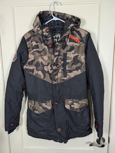 FXR Svalbard Snowmobile Jacket Women's Size: 6 F.A.S.T Camo Black Parka Hooded
