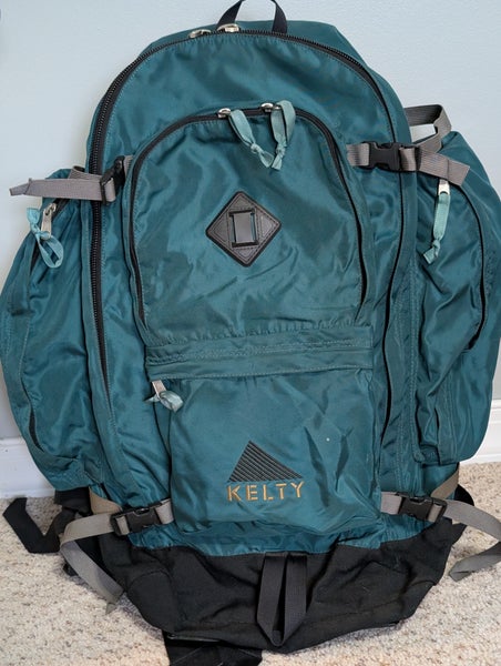 VTG 80s Kelty Red Wing Hiking Internal Frame Padded Backpack Blue Green