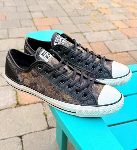Mens Converse Camo Overlay Sneakers - Black & Cactus Green Ox 146463C US Size 9