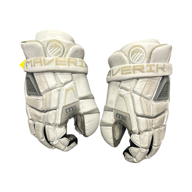 Used Maverik M5 GOALIE Lacrosse Gloves Mens White 13" 10299-S000297160
