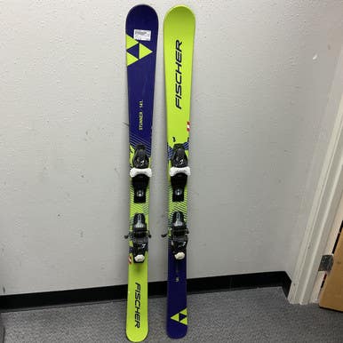 Used Fischer STUNNER Boys DH Ski/Binding Royal Blue And Lime Green 141 cm 11855-S000194455