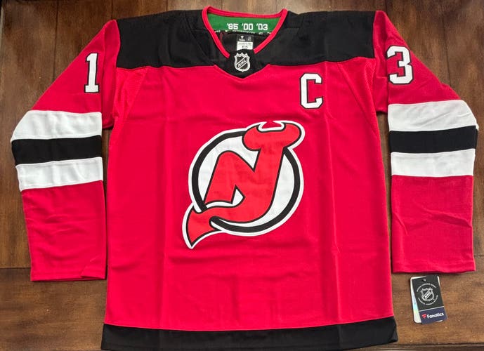 New Jersey Devils Nico Hischier Red Jersey Adult Large (52) NWT