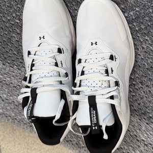 Under Armour Charged Draw 2 Golf Shoes White Black Men's Size 8