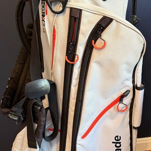 Men's TaylorMade Standing Grey / Black with Orange accents 14 Way Top Golf Bag (Used)