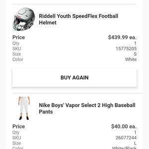 Youth Small Riddell SpeedFlex Helmet (Used)