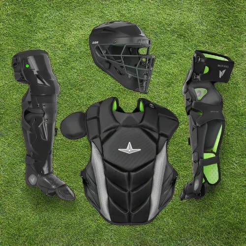 All Star MVP Pro Series Adult 16+ Baseball Catchers Gear Set - Black