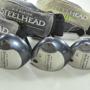 Callaway Steelhead III #3, #5, #7 Fairway Wood Set RH Uniflex Steel # 205155