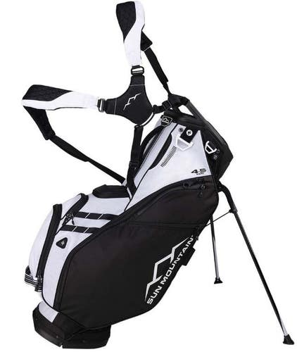 Sun Mountain 4.5 LS 14-Way VLO Dual Strap Carry Stand Golf Bag Black/White NEW